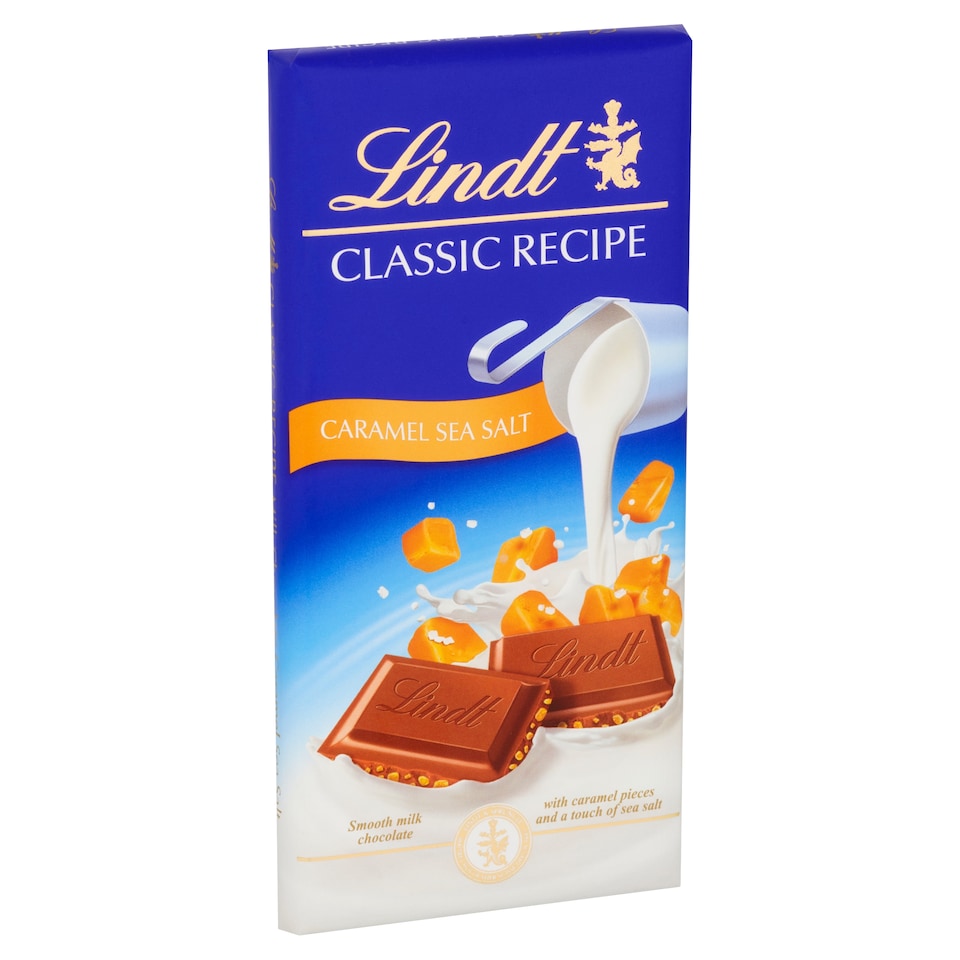 image 1 of Lindt Classic Recipe Milk Chocolate Bar - Caramel Sea Salt 100g