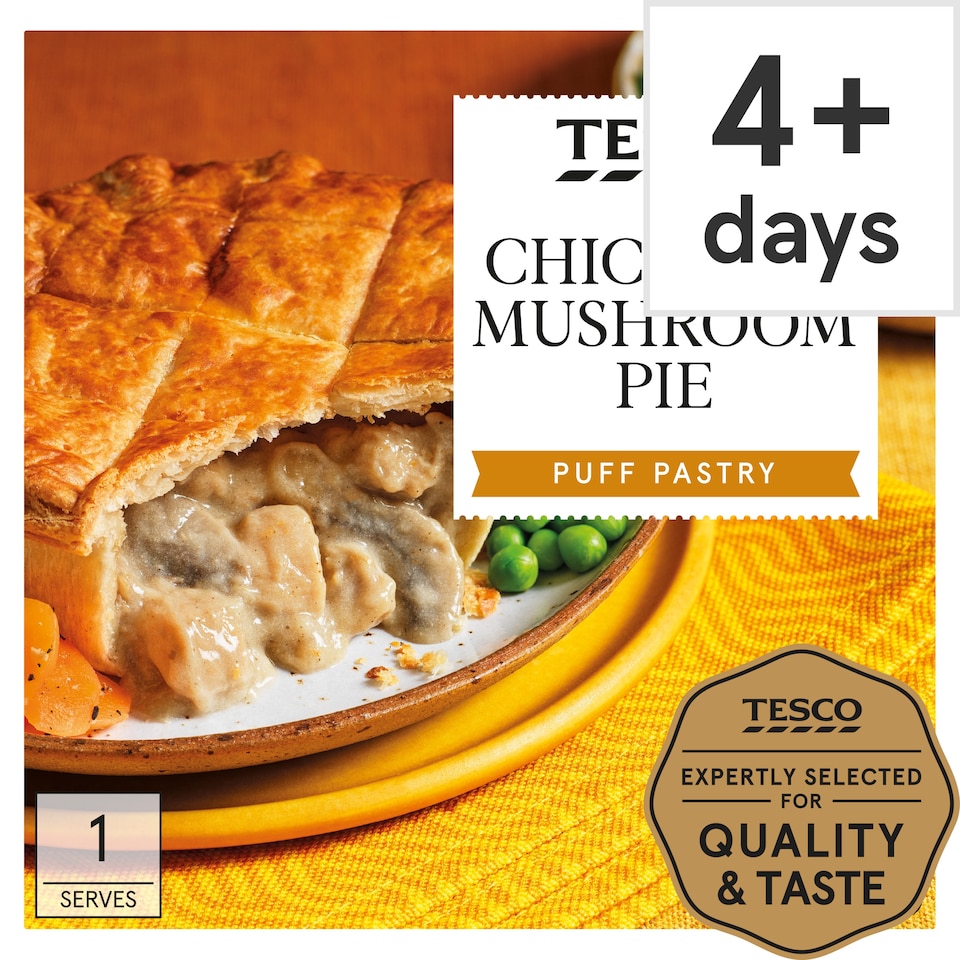 Tesco Chicken & Mushroom Puff Pastry Pie 200G
