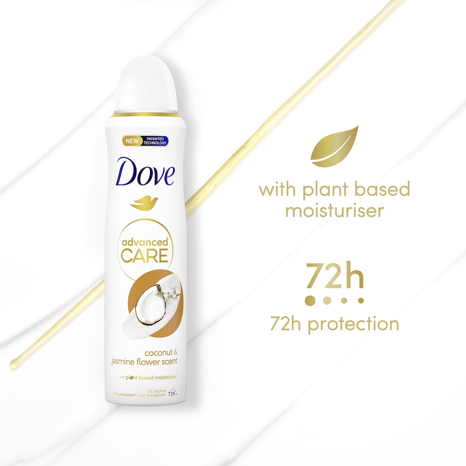 image 1 of Dove Women Coconut & Jasmine 72h Advanced Care Antiperspirant Deodorant 200ml