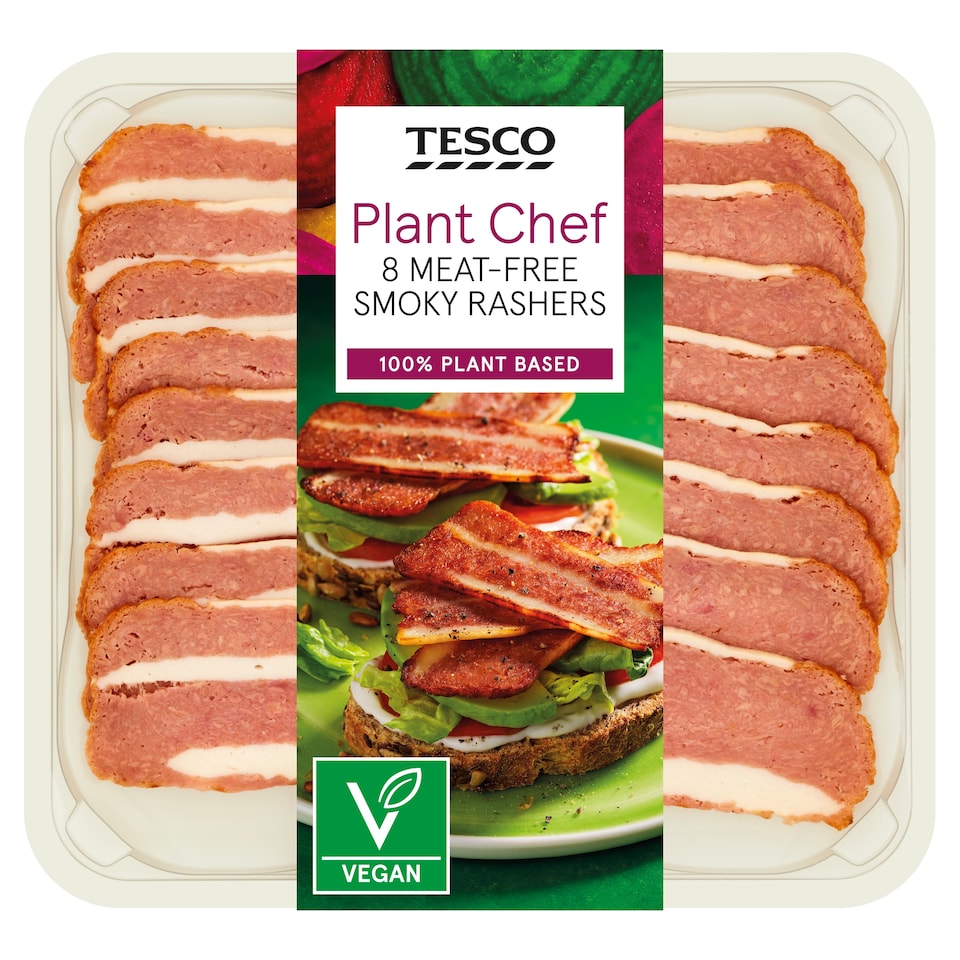 Tesco Plant Chef 8 Meat Free Smokey Rashers 150G