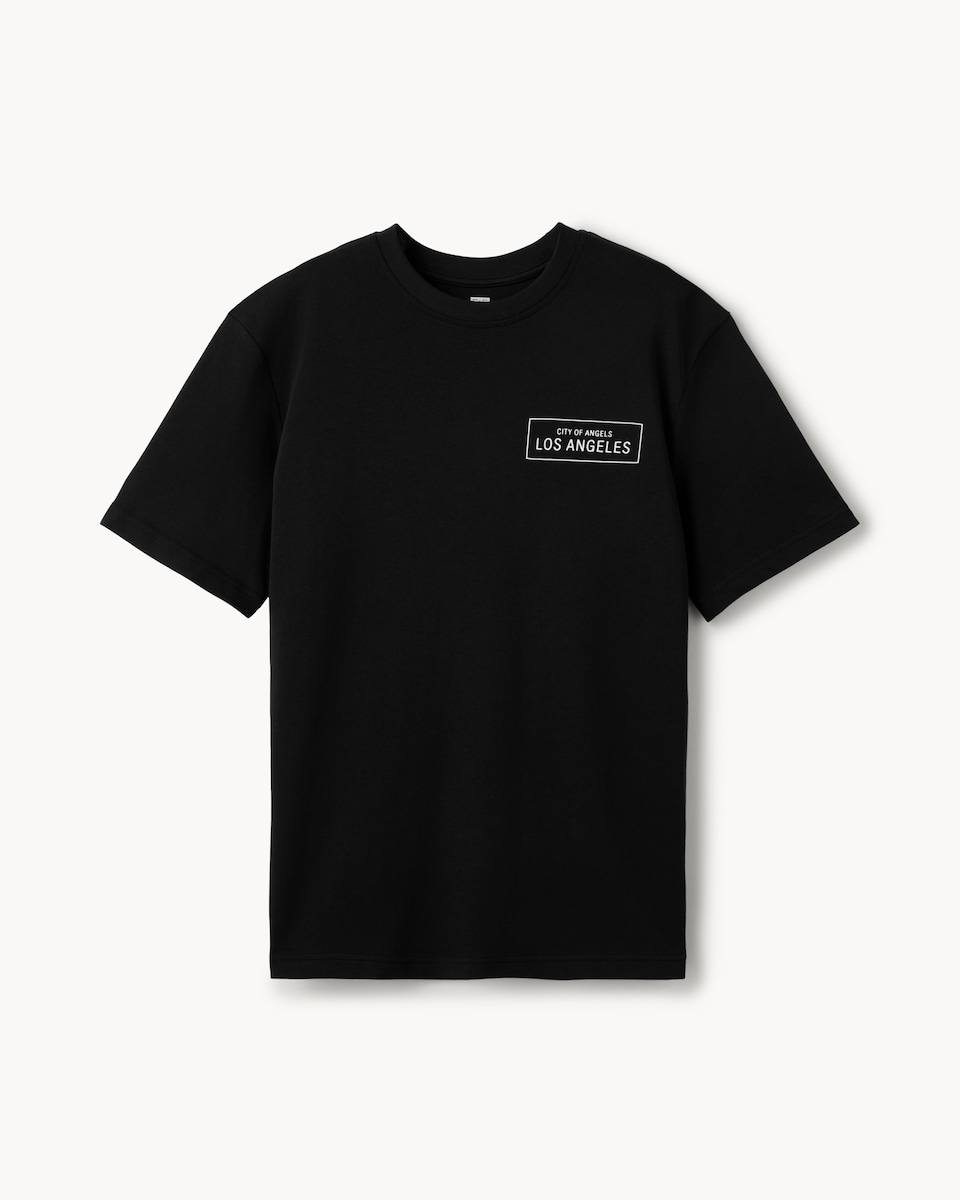image 1 of F&F Pure Cotton LA T-Shirt in Black