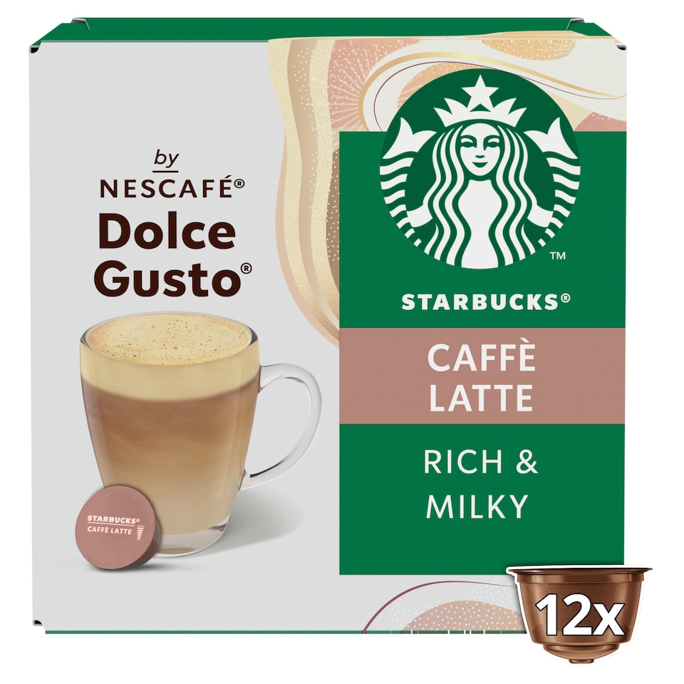 image 1 of Starbucks Caffè Latte by Nescafe Dolce Gusto Coffee Pods x12 121.2g