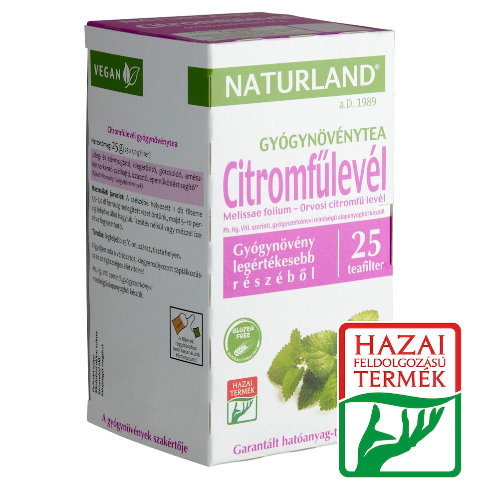 Naturland citromfűlevél gyógynövénytea 25 filter 25 g