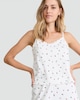 image 3 of F&F 3-Piece Holly Print Tie Front Cardigan, Cami and Bottoms Pyjamas in Cream