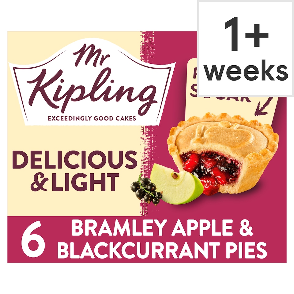 image 1 of Mr Kipling Bramley Apple & Blackcurrant Pie 30% Less Sugar 6 Pack