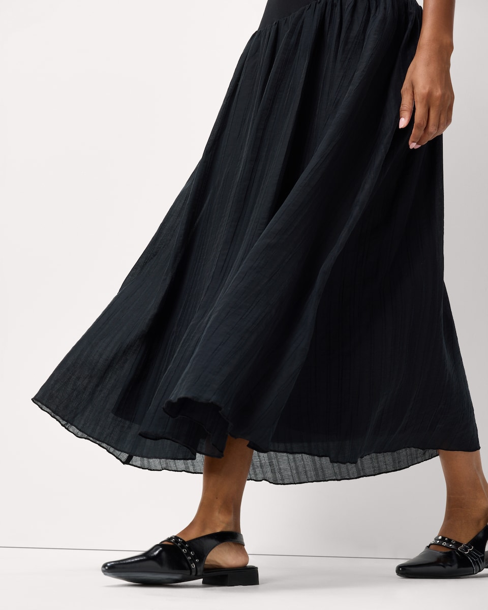 image 1 of F&F Square Neck Midi Dress in Black