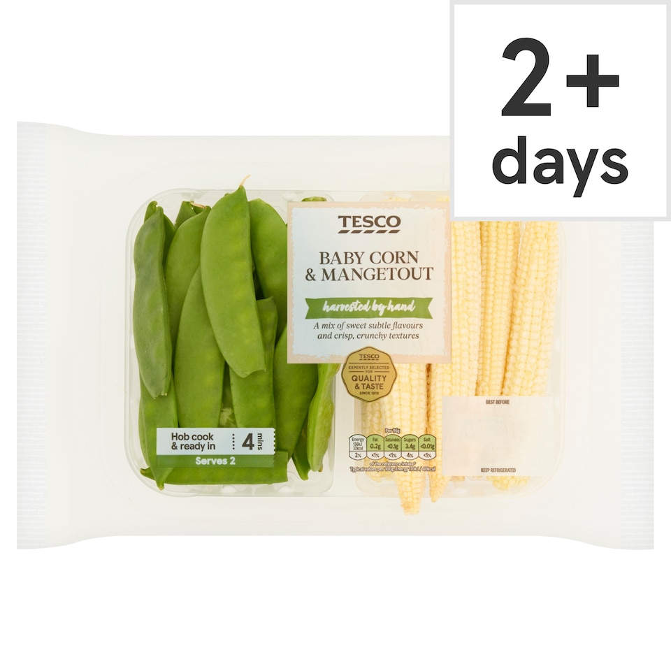 image 1 of Tesco Baby Corn and Mangetout 190g