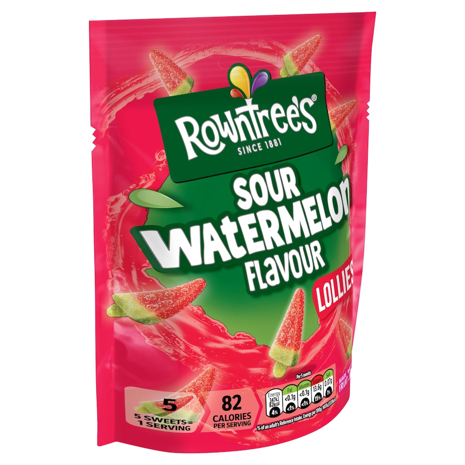 image 1 of Rowntrees Sour Watermelon Flavour Lollies 130g