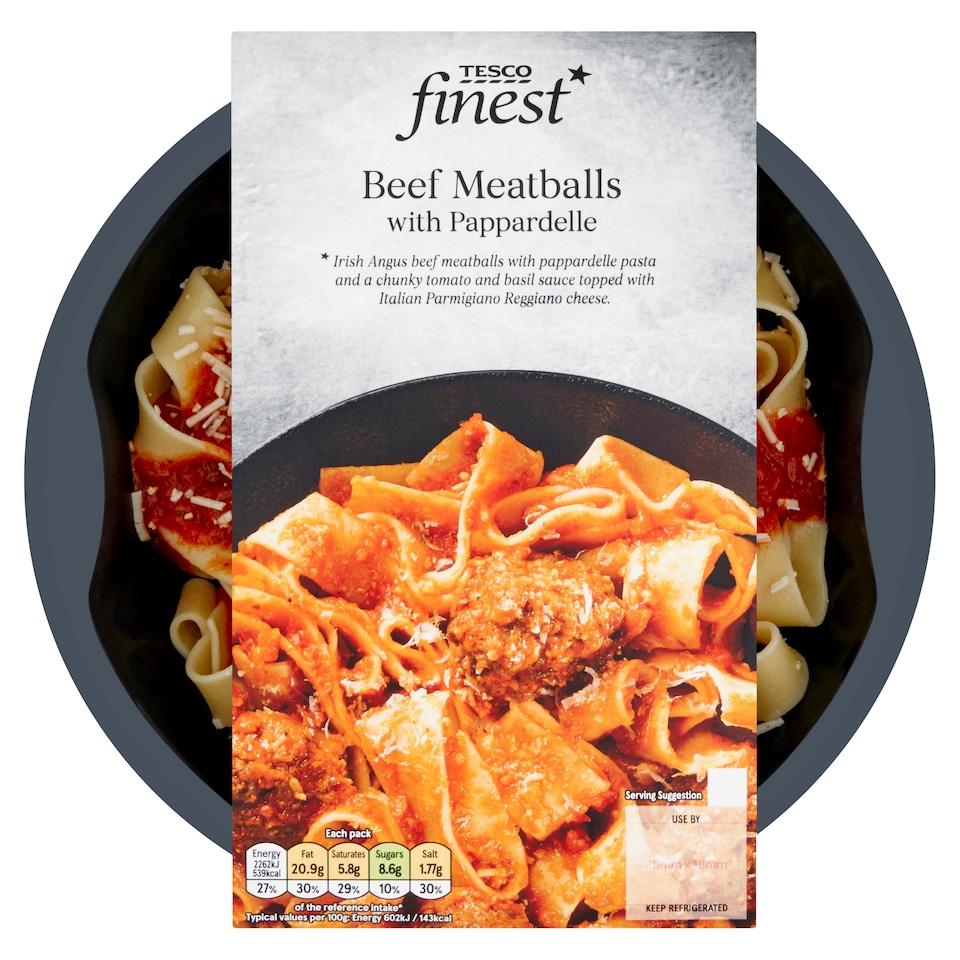 Tesco Finest Beef Meatballs with Pappardelle 400g