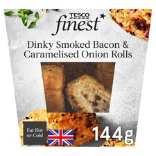 Tesco Finest Dinky Smoked Pork, Bacon & Caramelised Onion Rolls 144g