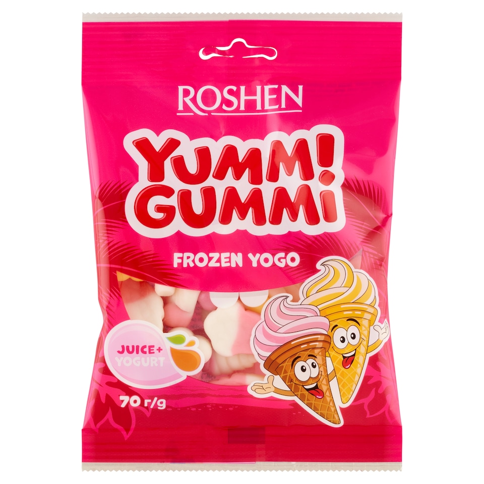 Roshen Yummi Gummi Frozen Yogo gyümölcs és joghurt ízesítésű gumicukorkák 70 g  1. kép