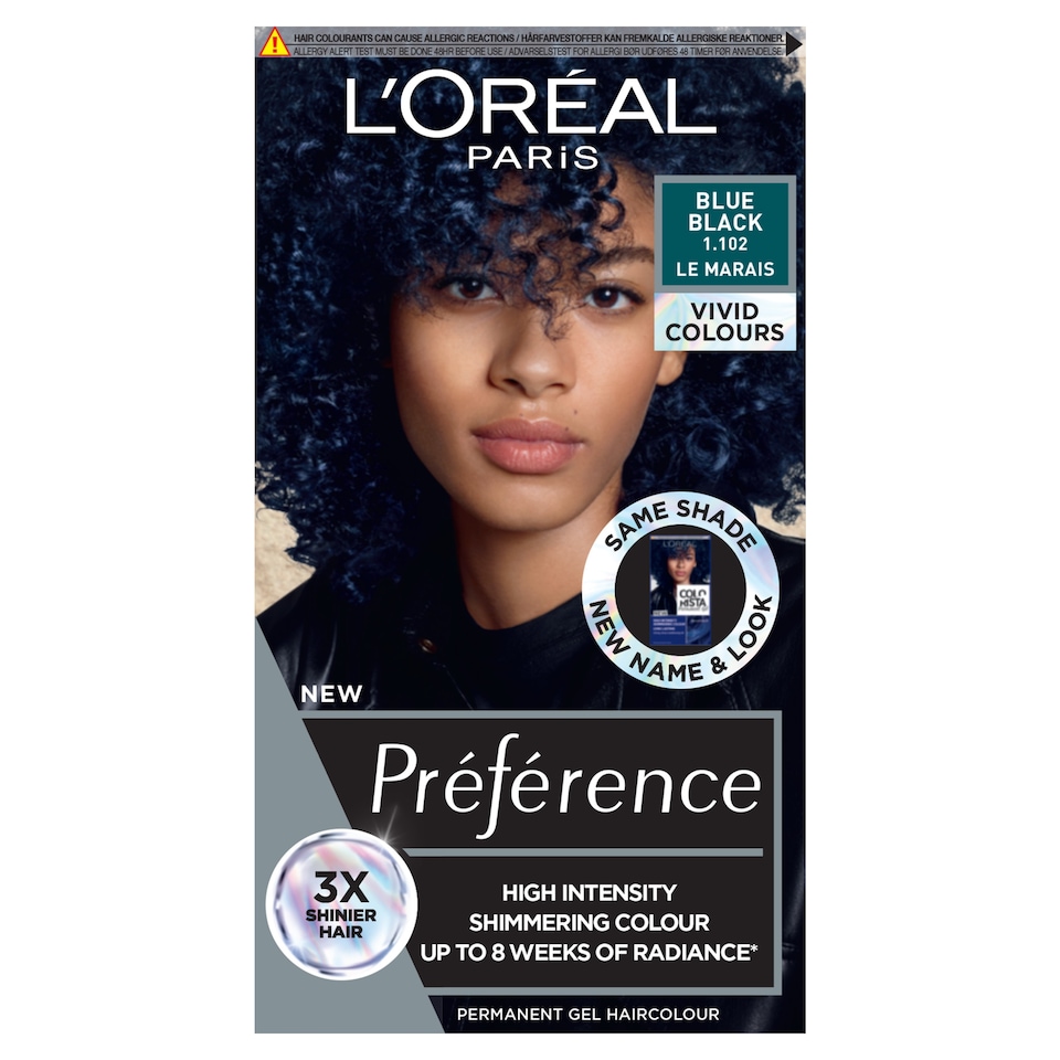 image 1 of L'Oreal Paris Preference Vivids 1.102 Blue Black Permanent Hair Dye