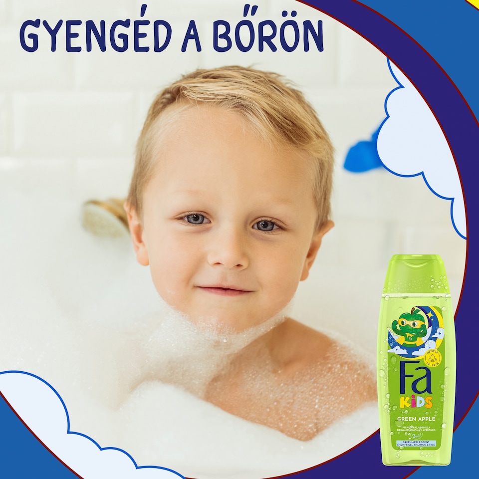 Fa Kids 3 az 1-ben tusfürdő és sampon zöldalma illattal 250 ml  1. kép