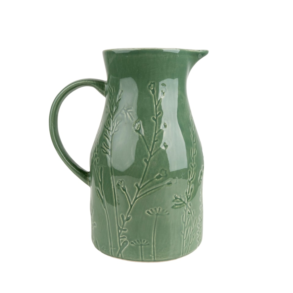 Candlelight Green Jug Vase