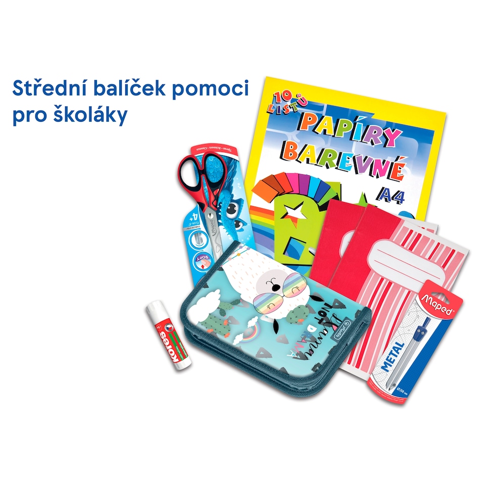 Střední balíček pomoci pro školáky