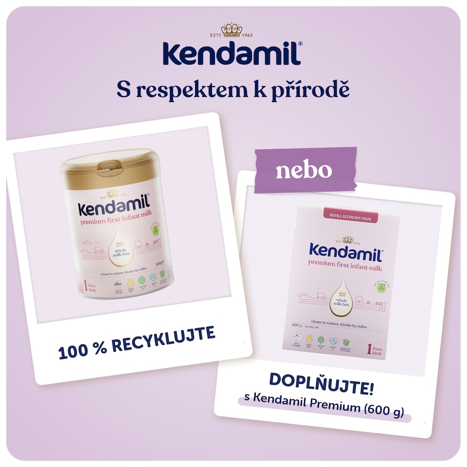 Kendamil Premium 1 DHA+ tejalapú anyatej-helyettesítő tápszer por formájában 800 g  1. kép