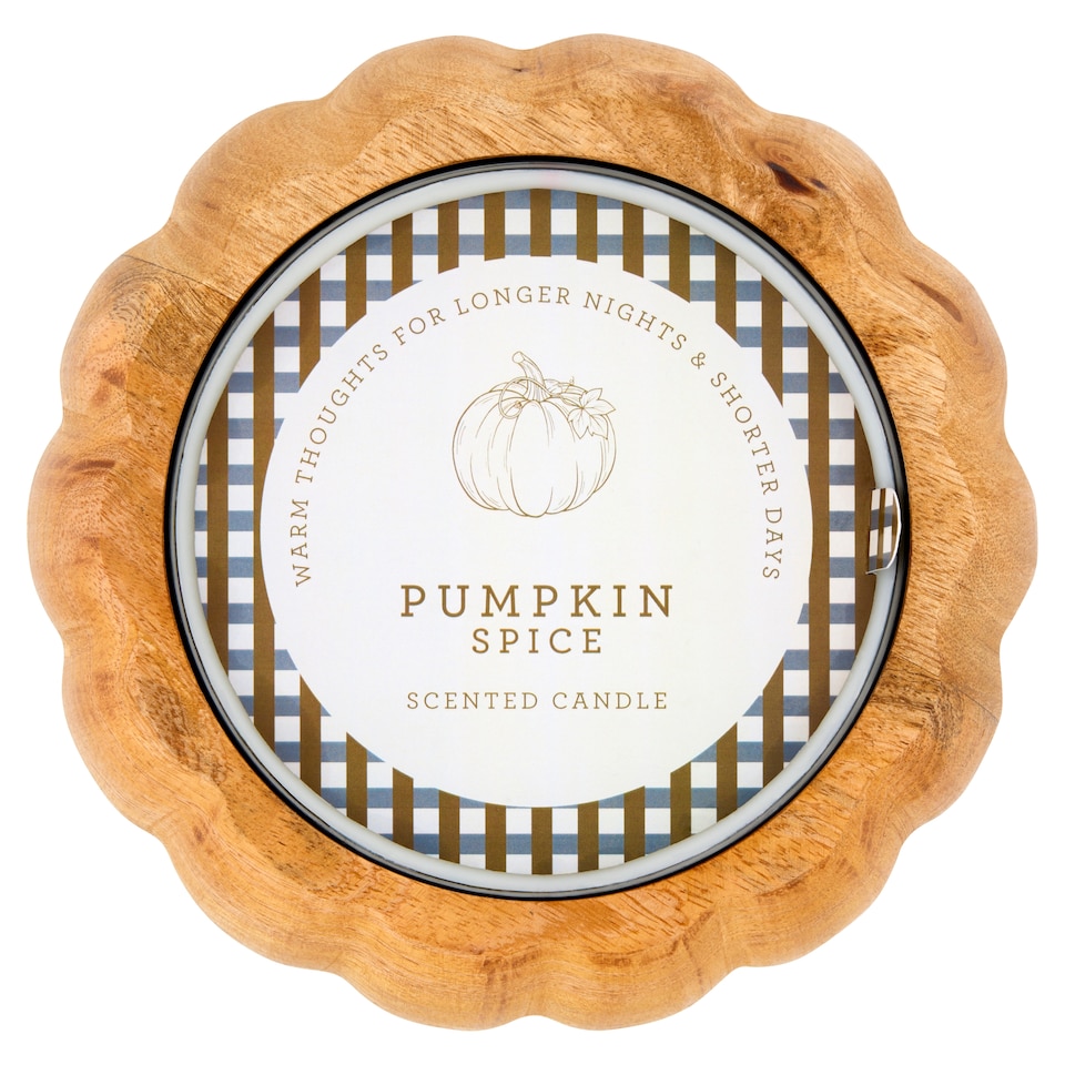 image 1 of F&F Home Autumn Wooden Pumpkin Candle 426g