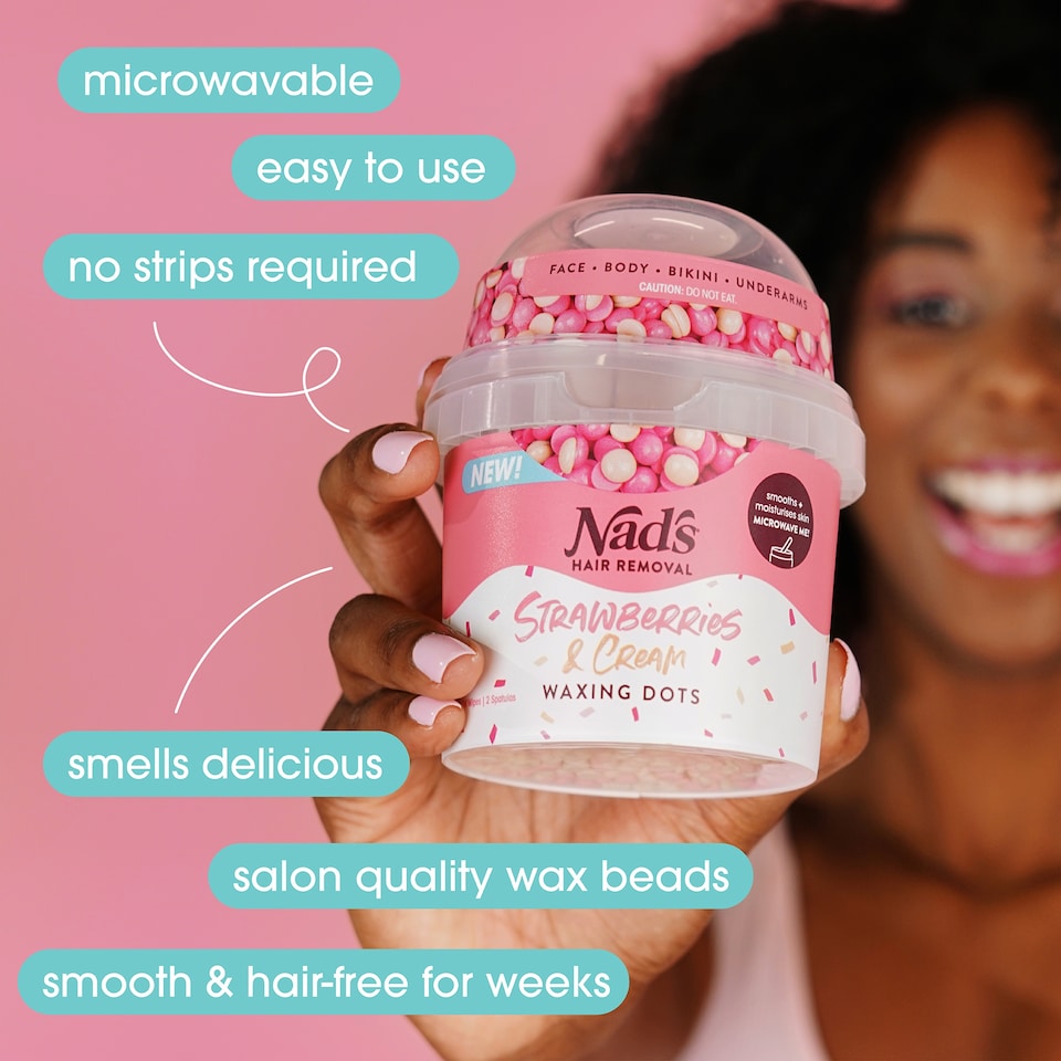 image 1 of Nad's Strawberries & Cream Waxing Dots 200g