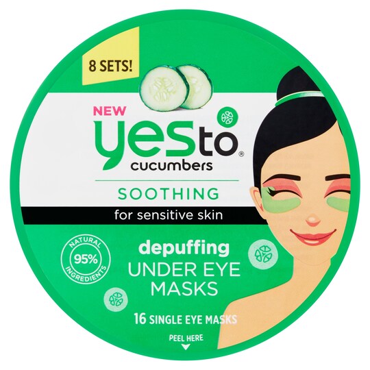Yes To Cucumbers Depuffing Eye Masks Sensitive Skin Tesco Groceries