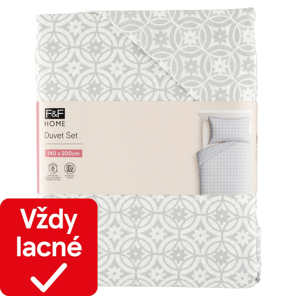 F&F Home Grey Geo posteľná súprava 140 x 200 cm