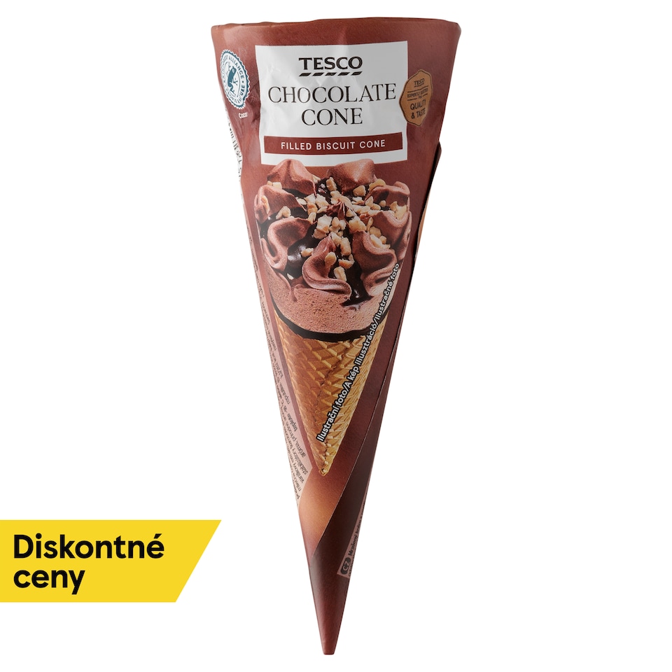 Tesco Mrazený krém čokoládový s čokoládovou príchuťou s kakaovou polevou 120 ml