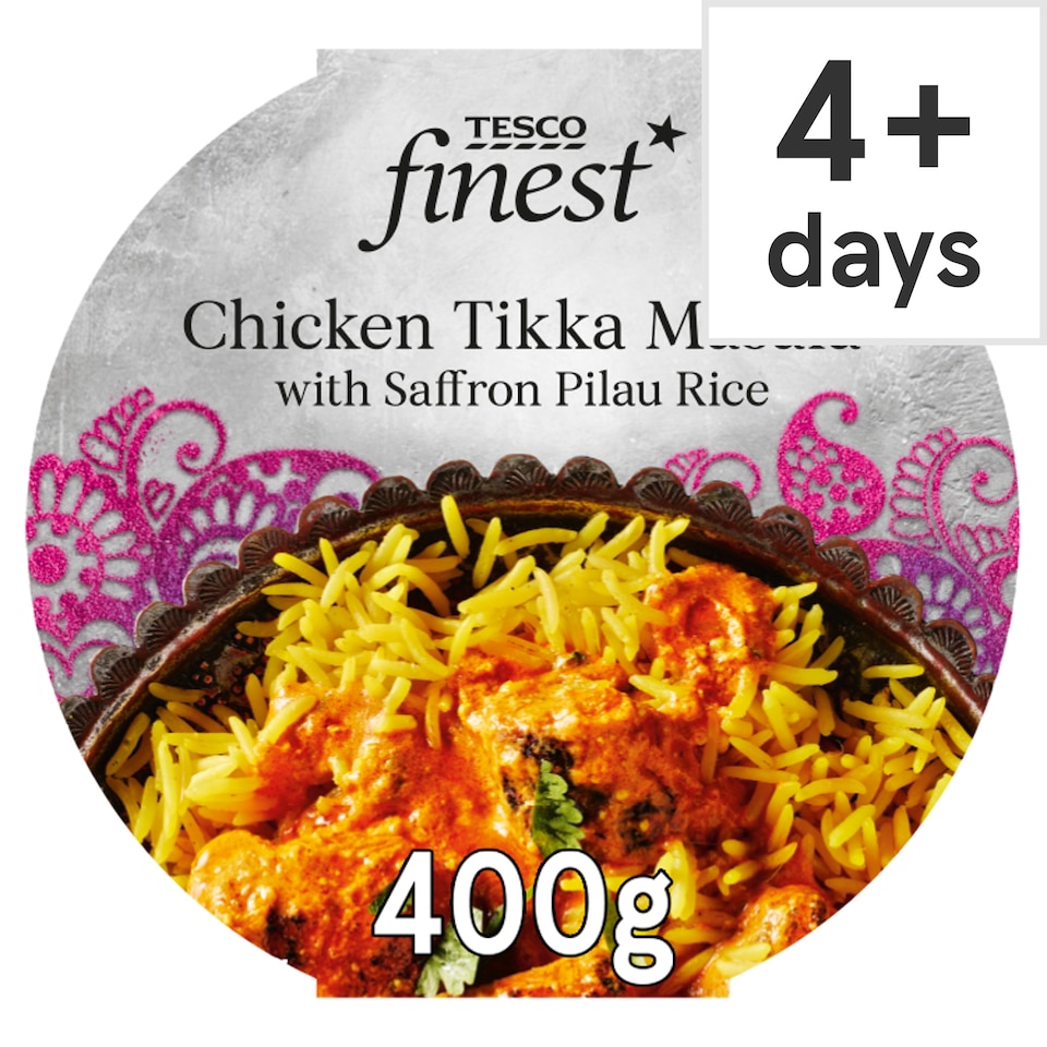 Tesco Finest Chicken Tikka Masala Saffron Pilau Rice 400G
