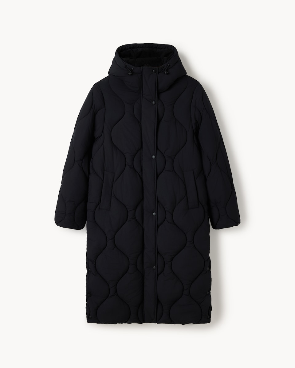 image 1 of F&F Shower Resistant Duvet Coat in Black