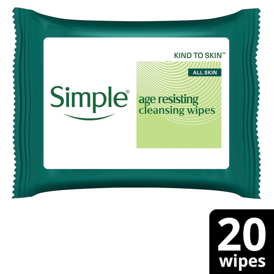 image 1 of Simple Age Resisting Wipes 20 Pack