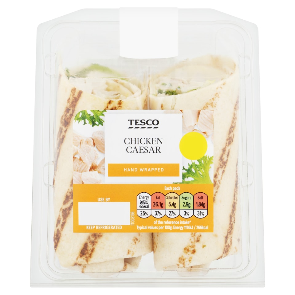 Tesco Chicken Caeser Wrap 186G
