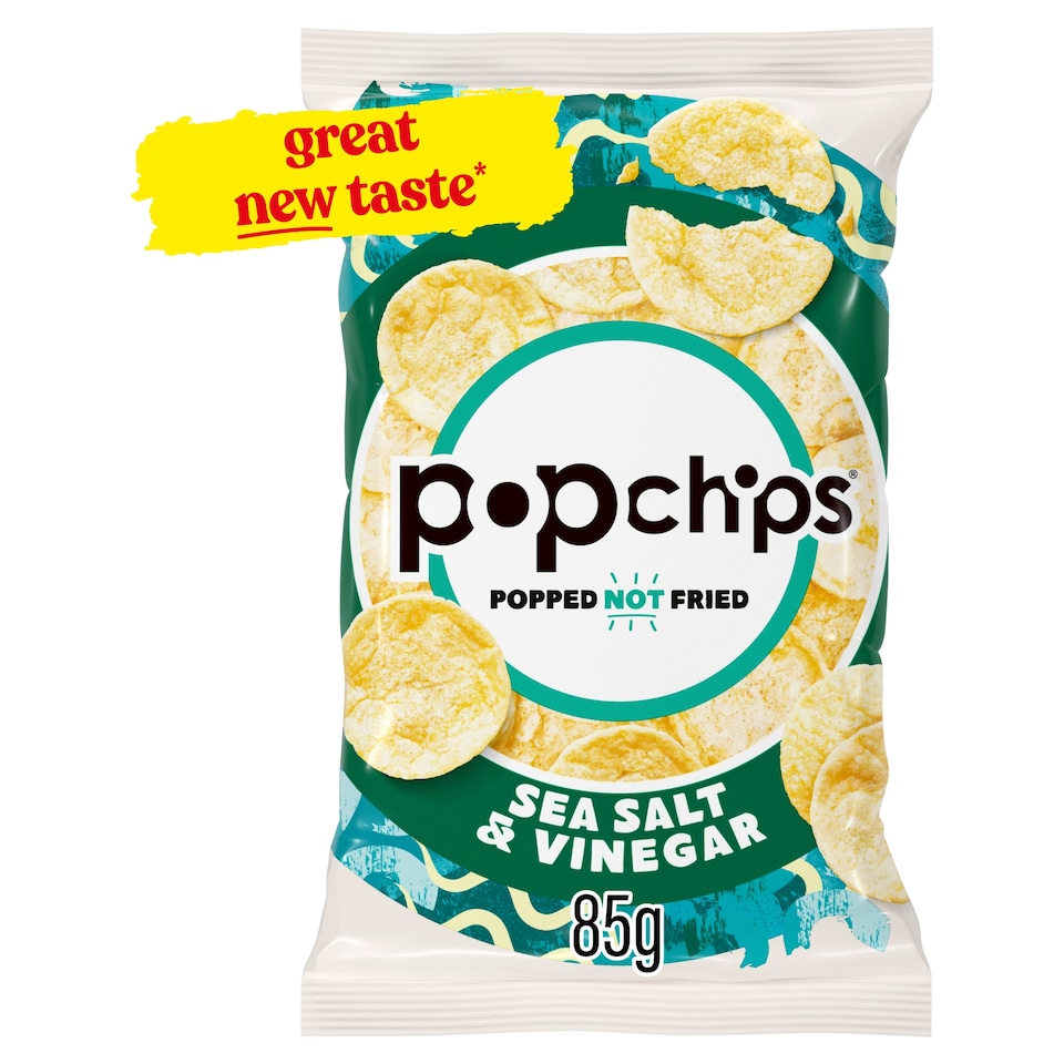 Popchips Sea Salt & Vinegar Sharing Crisps 85g