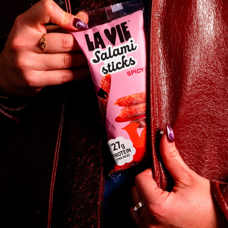 image 1 of La Vie Vegan Salami Sticks Spicy 75g