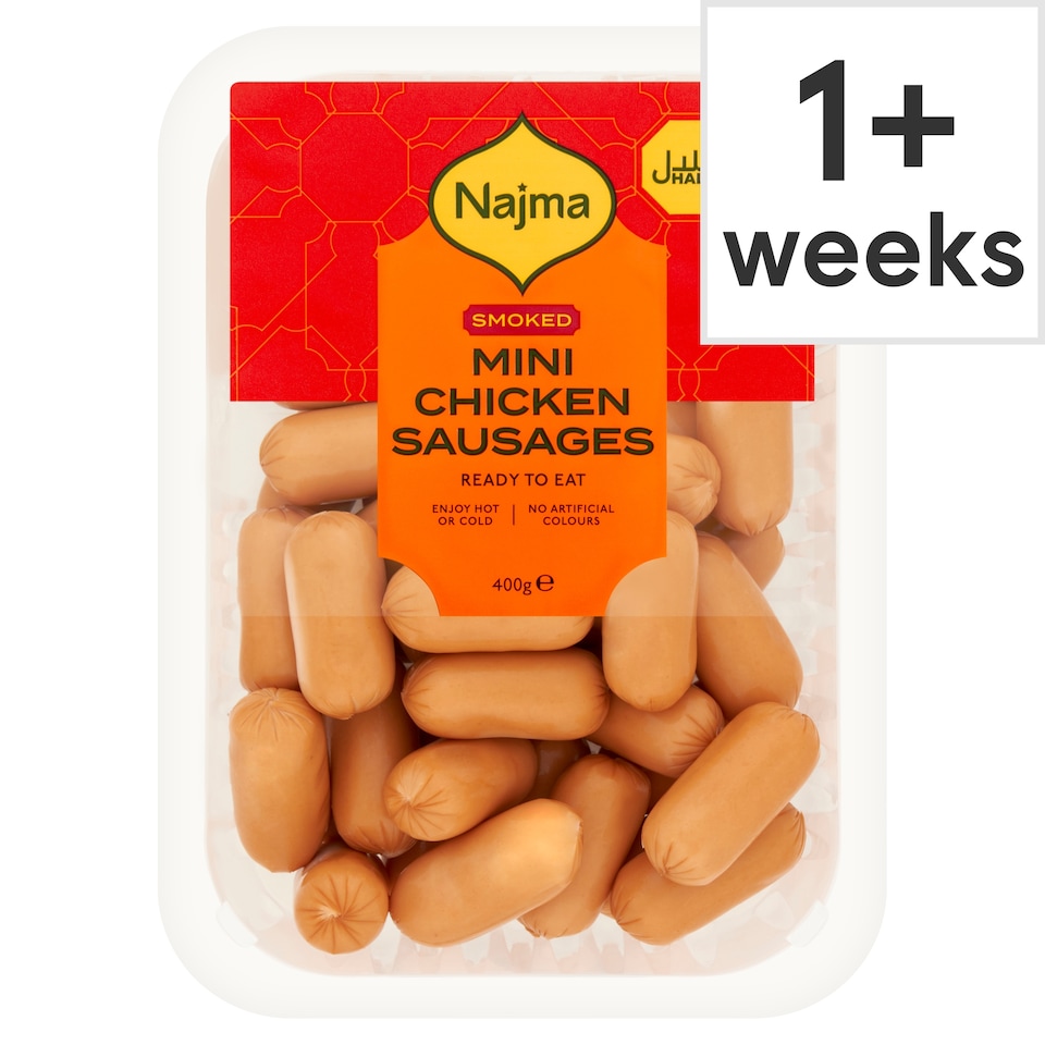 Najma Halal Mini Chicken Sausages - Smoked 400g