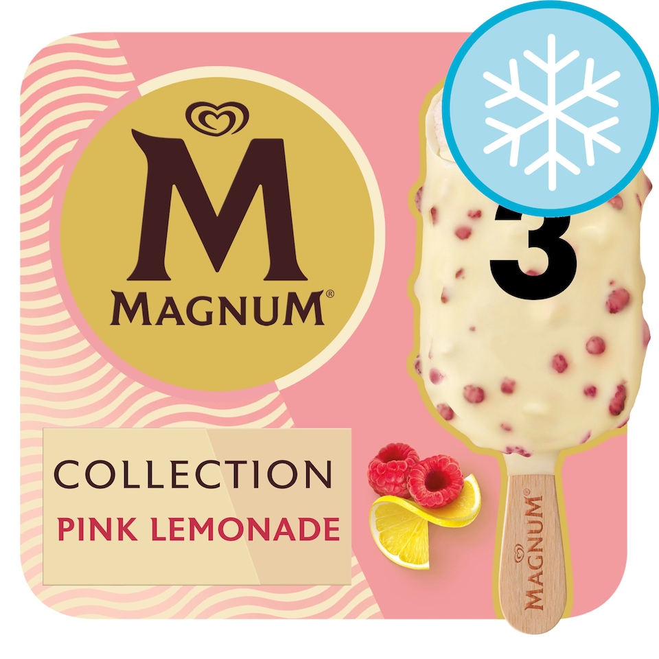 image 1 of Magnum Euphoria White Chocolate, Pink Lemonade Ice Cream Sticks 3x90ml