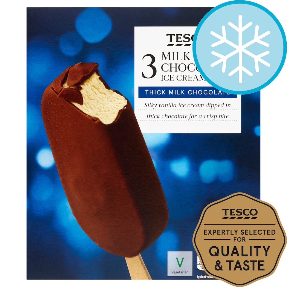 Tesco Milk Chocolate Ice Creams 3X110ml