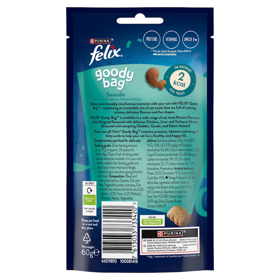 image 1 of Felix Goody Bag Cat Treats Seaside Mix 60G