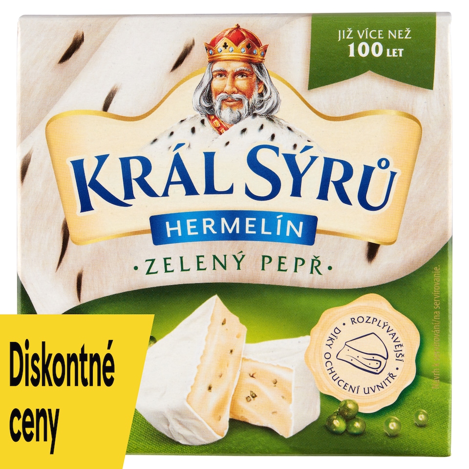 obrázok 1 z Král Sýrů Hermelín so zeleným korením 120 g