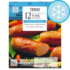 Tesco 12 50% Less Fat Pork Sausages 540g