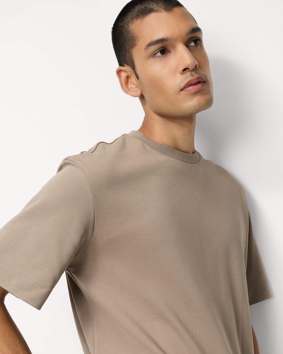 image 1 of F&F Pure Cotton Relaxed Fit T-Shirt in Camel