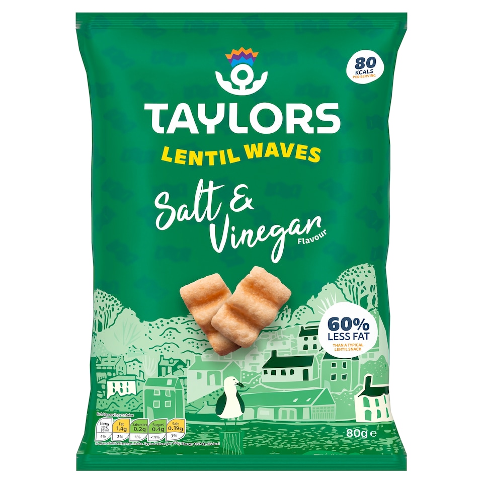 Taylors Lentil Waves - Salt & Vinegar Flavour 80g