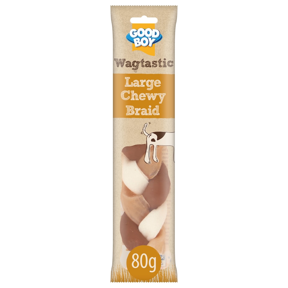 image 1 of Good Boy Wagtastic Large Chewy Braid 80G