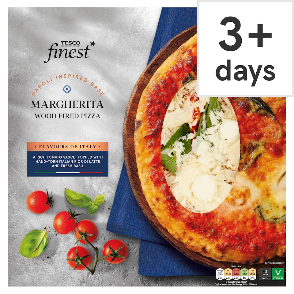 Tesco Finest Margherita Wood Fired Pizza 410g