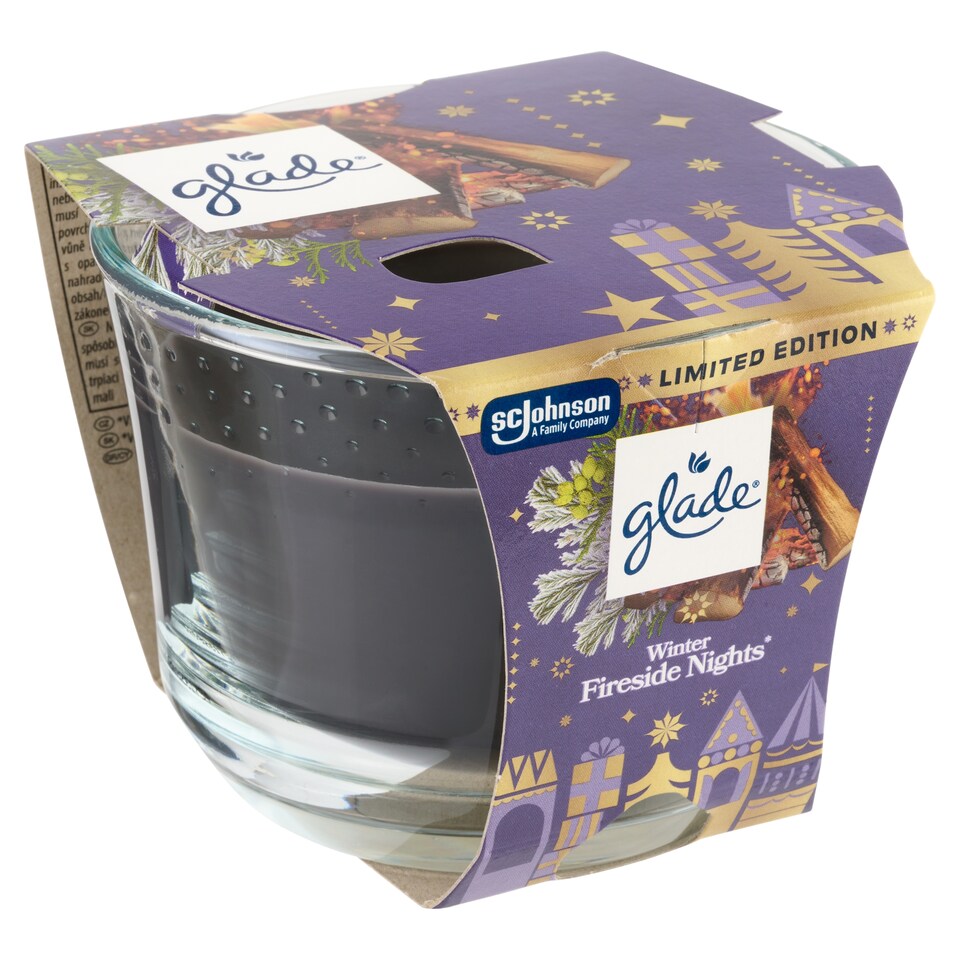 Obrázek 1 pro produkt Glade Maxi Winter Fireside Nights parfémovaná svíčka 204g