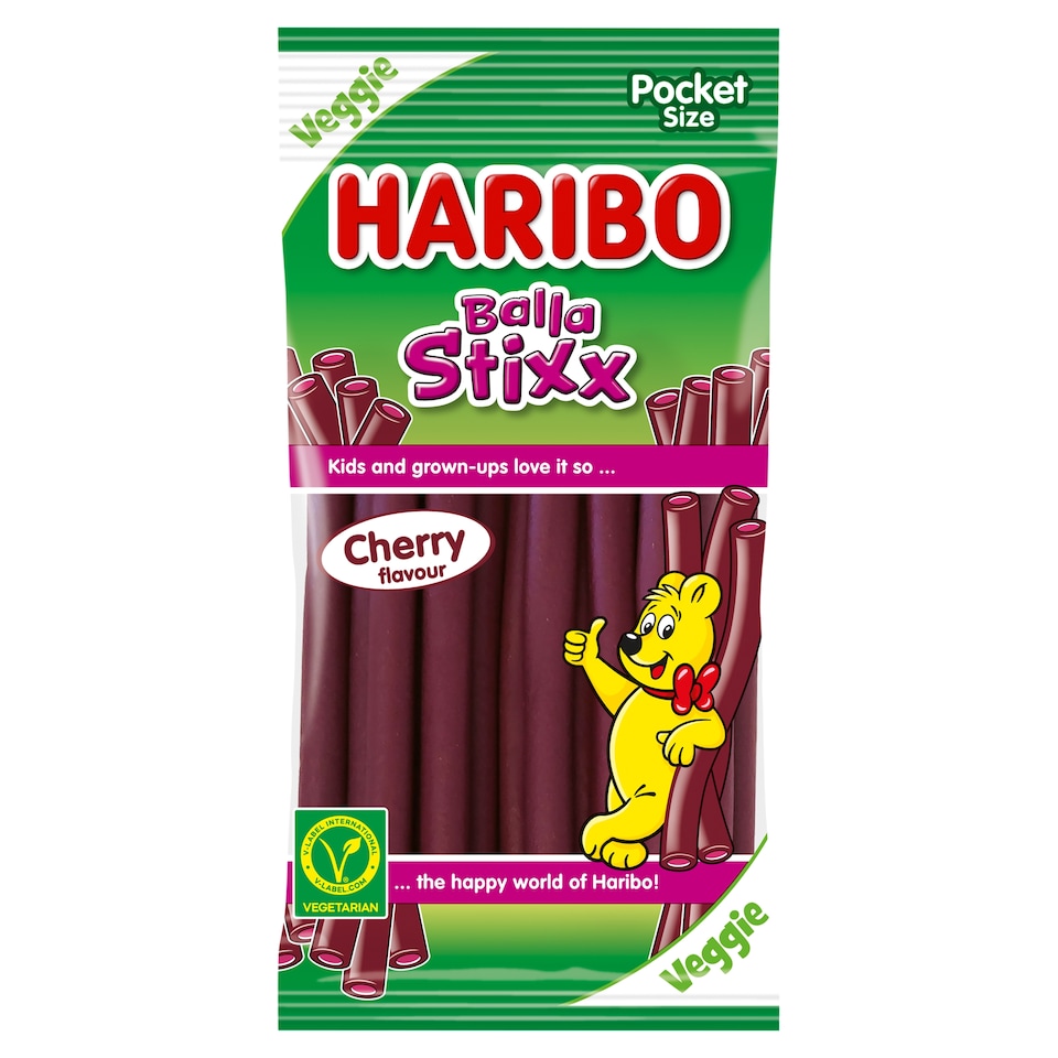 Haribo Balla Stixx cseresznyeízű gumicukorka 80 g