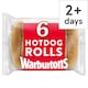 image 1 of Warburtons Hot Dog Rolls 6 Pack Sliced