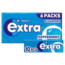 Extra Peppermint Sugarfree Chewing Gum Multipack 6x10 Pieces