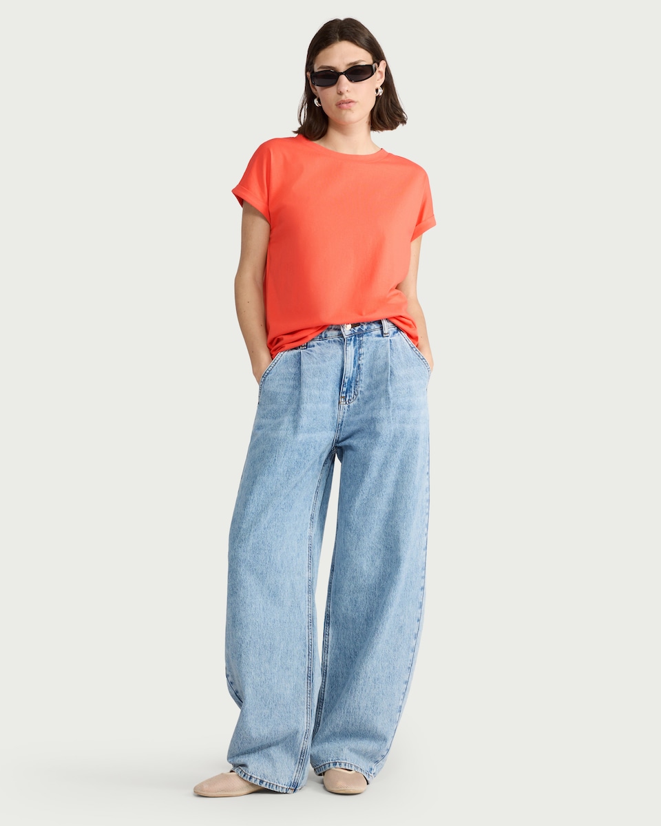 image 1 of F&F Pure Cotton Short Sleeved T-Shirt in Orange
