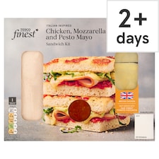 Tesco Finest Italian Inspired Chicken, Mozzarella and Pesto Mayo Sandwich Kit 140g