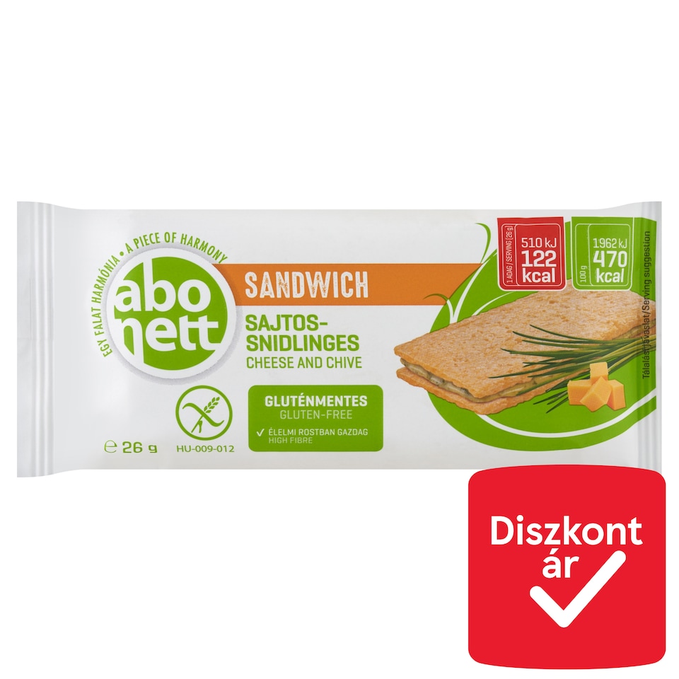 image 1 of Abonett Gluten-Free Sandwich with Cheese and Chive 26 g