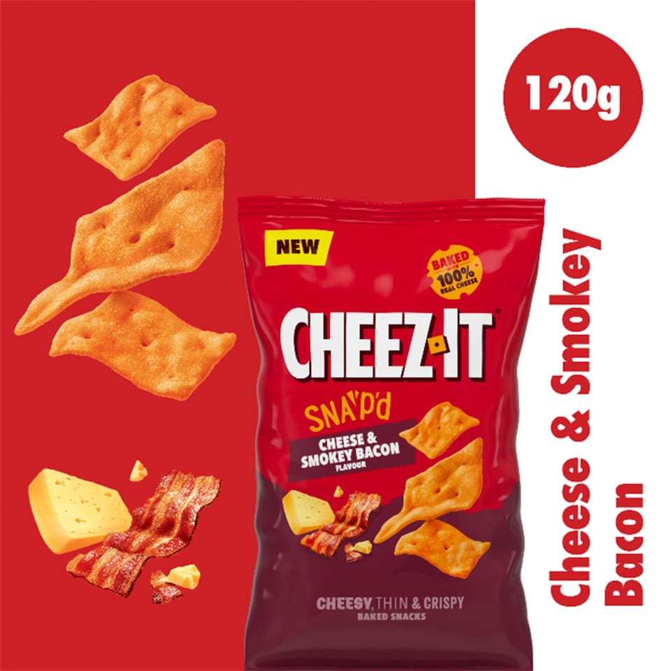 image 1 of Cheez-It Snap'd Cheese & Smokey Bacon 120g