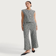 F&F Textured Buttoned Co-ord Waistcoat in Multi Black White